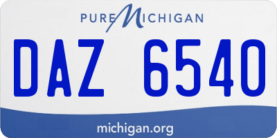 MI license plate DAZ6540