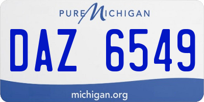 MI license plate DAZ6549