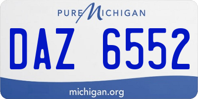 MI license plate DAZ6552