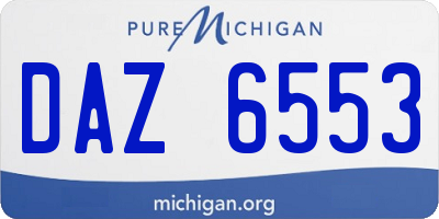 MI license plate DAZ6553