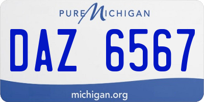 MI license plate DAZ6567
