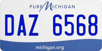 MI license plate DAZ6568