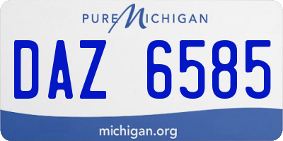 MI license plate DAZ6585