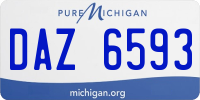 MI license plate DAZ6593