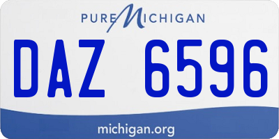 MI license plate DAZ6596