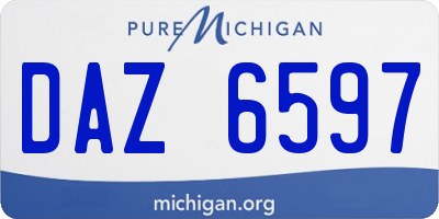 MI license plate DAZ6597
