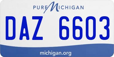 MI license plate DAZ6603
