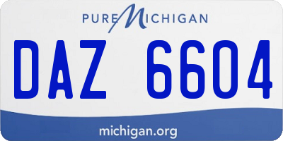 MI license plate DAZ6604
