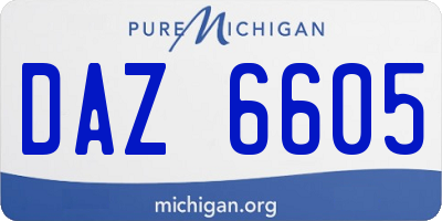 MI license plate DAZ6605