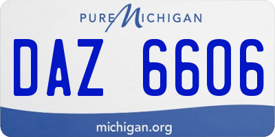 MI license plate DAZ6606