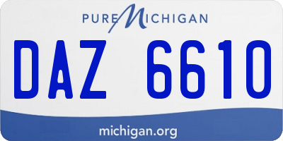 MI license plate DAZ6610