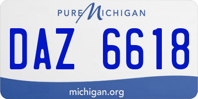 MI license plate DAZ6618