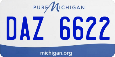 MI license plate DAZ6622