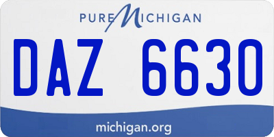 MI license plate DAZ6630