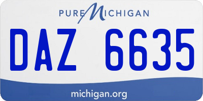 MI license plate DAZ6635