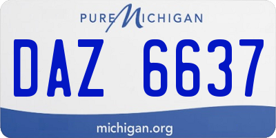 MI license plate DAZ6637