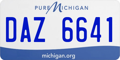 MI license plate DAZ6641