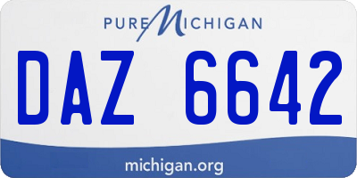 MI license plate DAZ6642