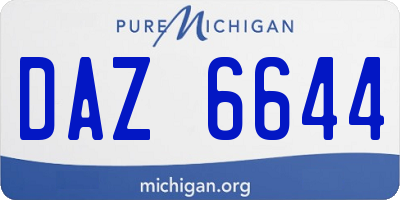 MI license plate DAZ6644