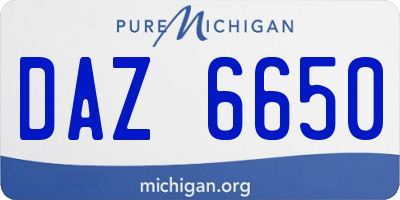 MI license plate DAZ6650