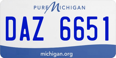 MI license plate DAZ6651