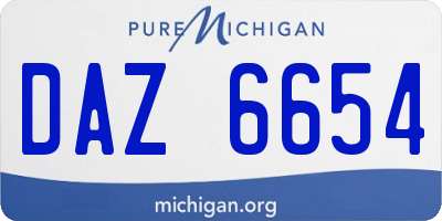 MI license plate DAZ6654