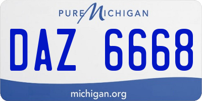 MI license plate DAZ6668