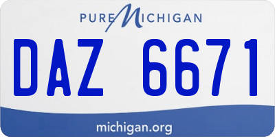 MI license plate DAZ6671