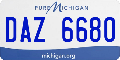MI license plate DAZ6680
