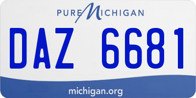 MI license plate DAZ6681