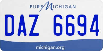 MI license plate DAZ6694