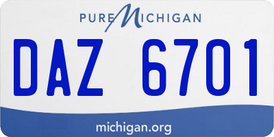 MI license plate DAZ6701
