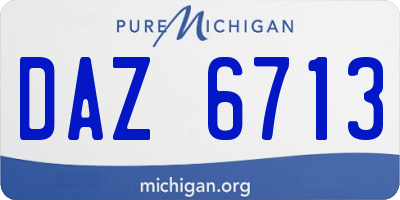 MI license plate DAZ6713