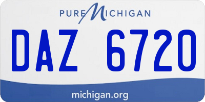 MI license plate DAZ6720