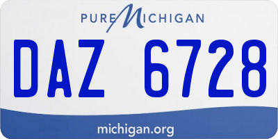 MI license plate DAZ6728