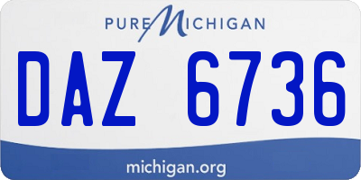 MI license plate DAZ6736