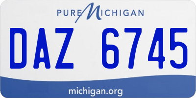 MI license plate DAZ6745