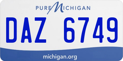 MI license plate DAZ6749