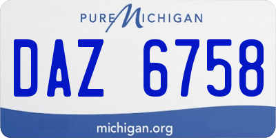 MI license plate DAZ6758