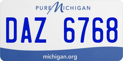 MI license plate DAZ6768