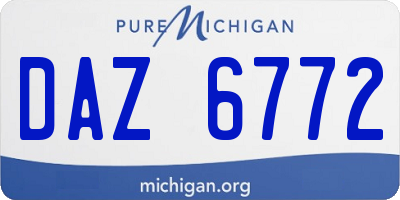 MI license plate DAZ6772