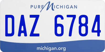 MI license plate DAZ6784