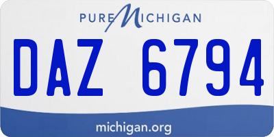 MI license plate DAZ6794