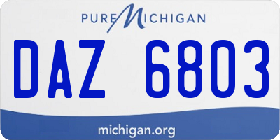 MI license plate DAZ6803