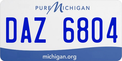 MI license plate DAZ6804