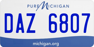 MI license plate DAZ6807