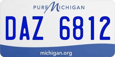 MI license plate DAZ6812