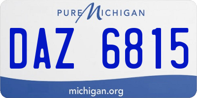MI license plate DAZ6815