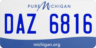 MI license plate DAZ6816