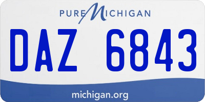MI license plate DAZ6843